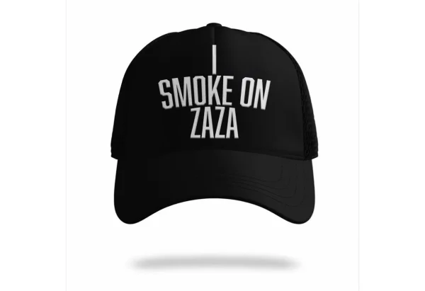 BLACK & WHITE ZAZA TRUCKER HAT