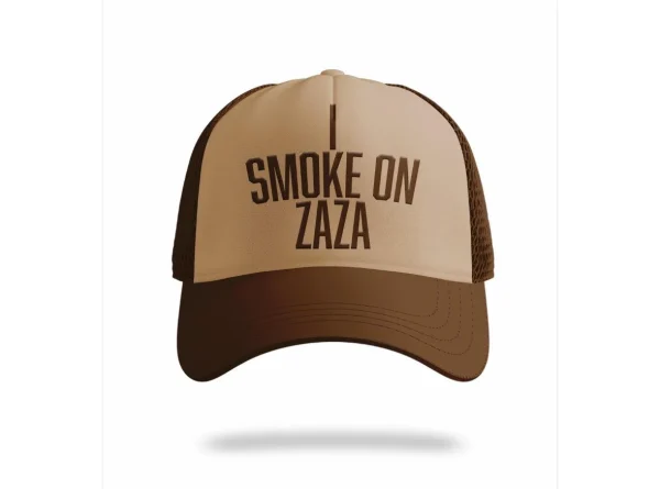 BROWN & TAN ZAZA TRUCKER HAT
