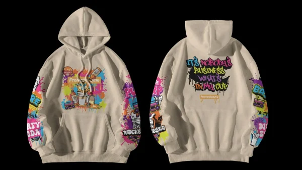 DOUBLE CUP BEIGE & ORANGE HOODIES