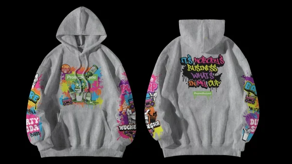 DOUBLE CUP GREY & GREEN HOODIE