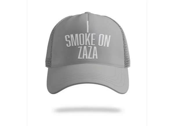 GREY & WHITE ZAZA TRUCKER HAT