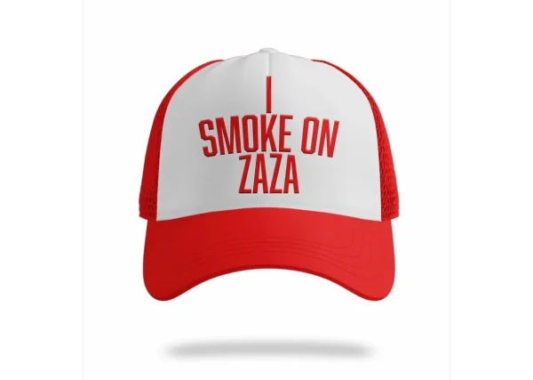 WHITE & RED ZAZA TRUCKER HAT